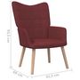 Voir la diapositive 6 : VIDAXL Chaise de relaxation Rouge bordeaux Tissu