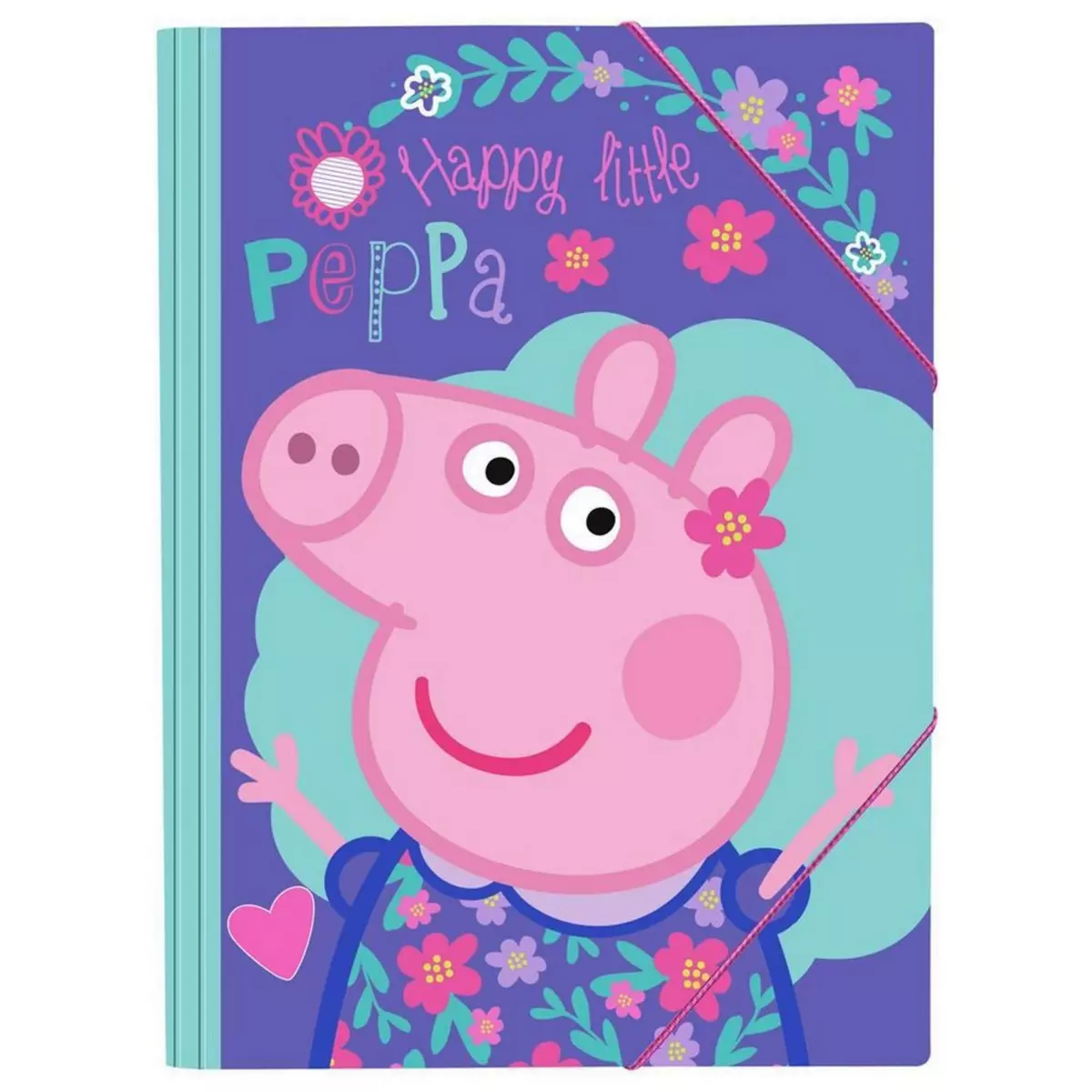  Pochette a rabat Peppa Pig Elastique Ecole Chemise A4