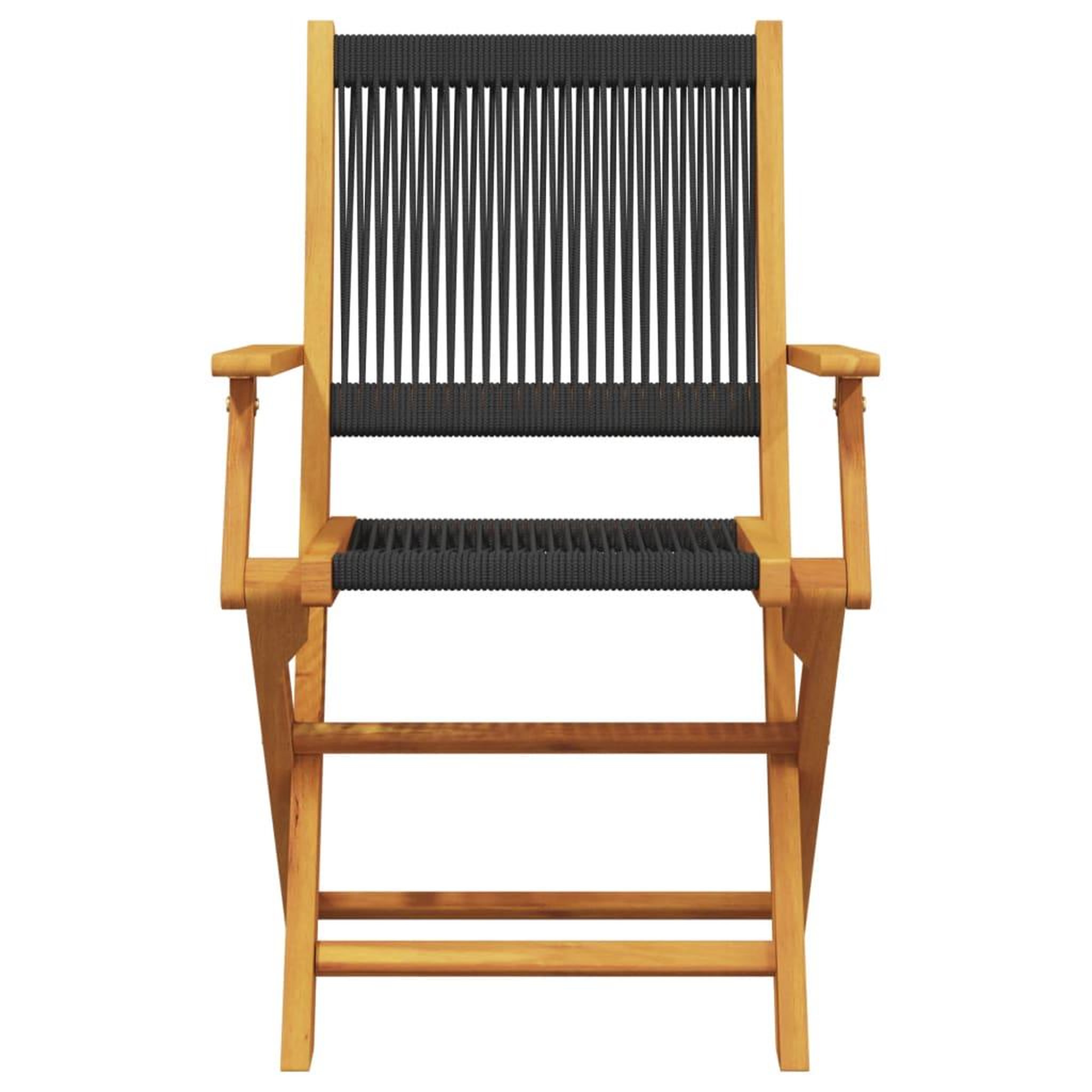 Voir la diapositive 3 : VIDAXL Ensemble de bistro 3 pcs noir polypropylene et bois massif