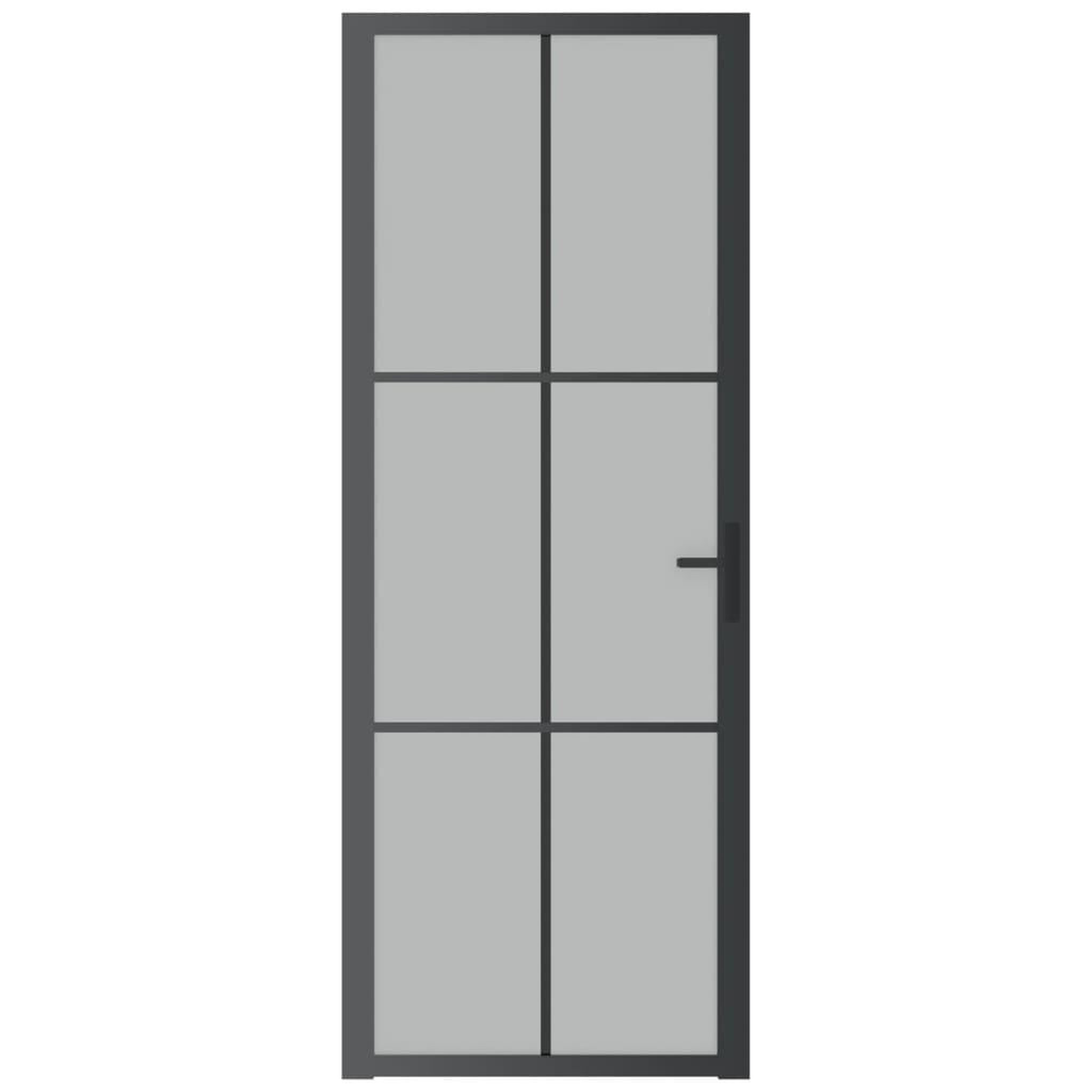 Voir la diapositive 3 : VIDAXL Porte interieure 76x201,5 cm Noir Verre mat et aluminium
