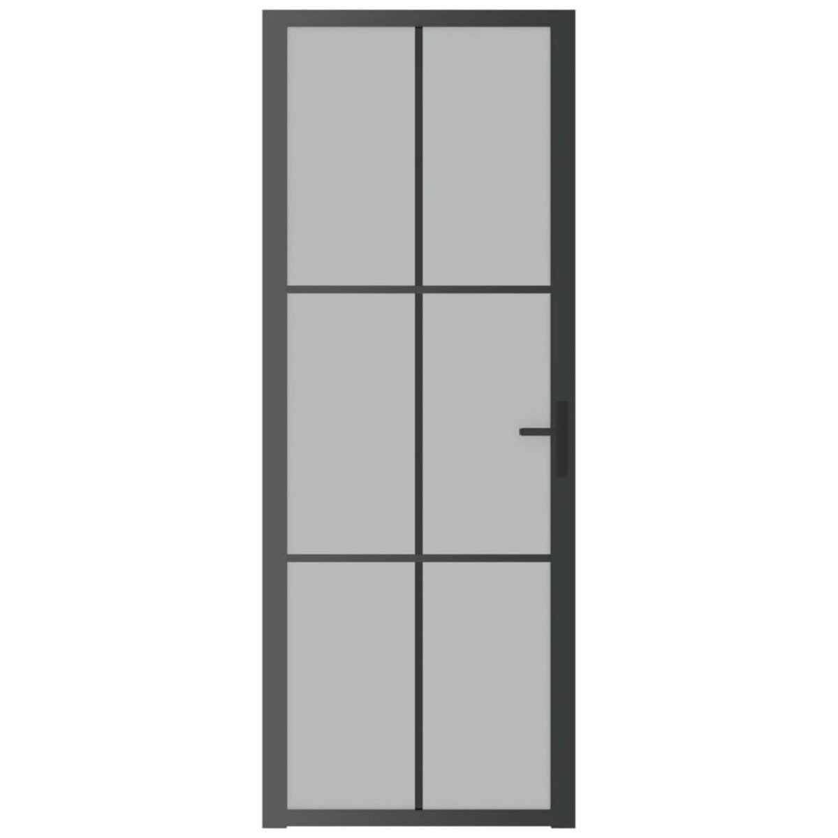 VIDAXL Porte interieure 76x201,5 cm Noir Verre mat et aluminium