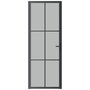 Voir la diapositive 3 : VIDAXL Porte interieure 76x201,5 cm Noir Verre mat et aluminium
