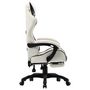 Voir la diapositive 3 : VIDAXL Fauteuil de jeux video et repose-pied Noir et blanc Similicuir