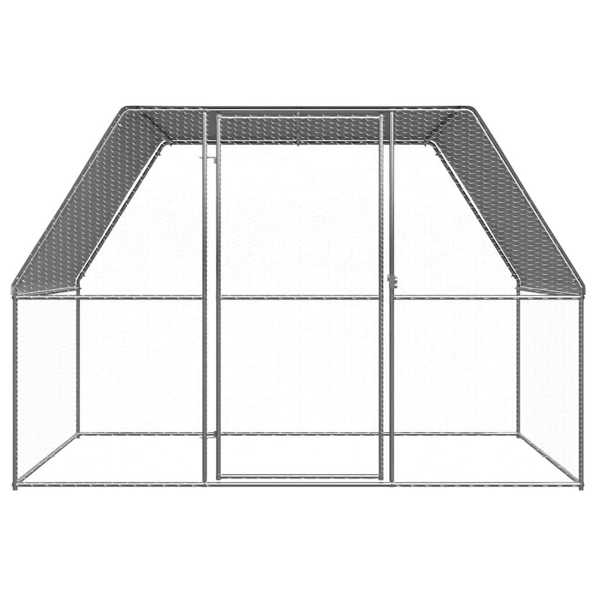 Voir la diapositive 2 : VIDAXL Poulailler argente et gris 3x2x2 m acier galvanise