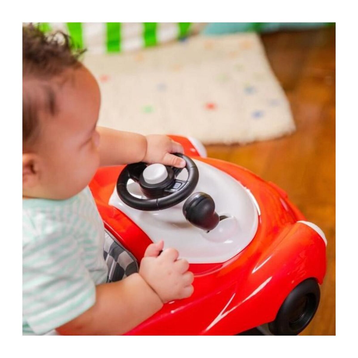 Bright Starts BRIGHT STARTS Trotteur 3 en 1, petit bolide, 3 modes de jeux évolutifs, rouge