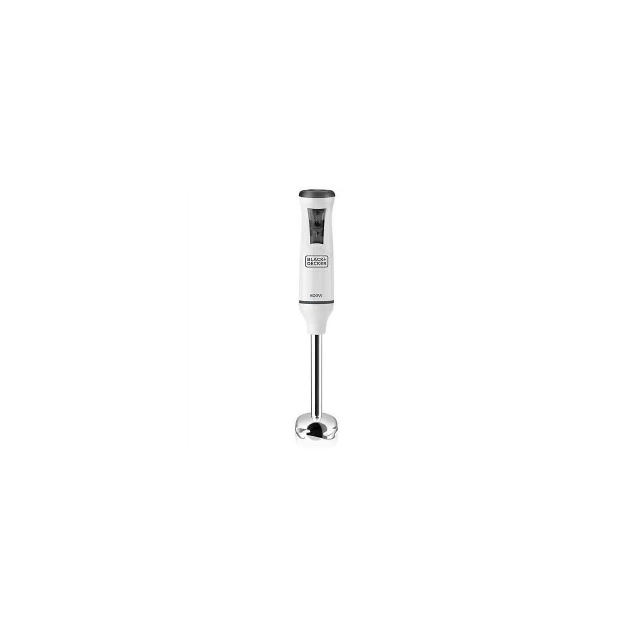Voir la diapositive 2 : Black et Decker Mixeur plongeant 600w blanc - BXHBA600E