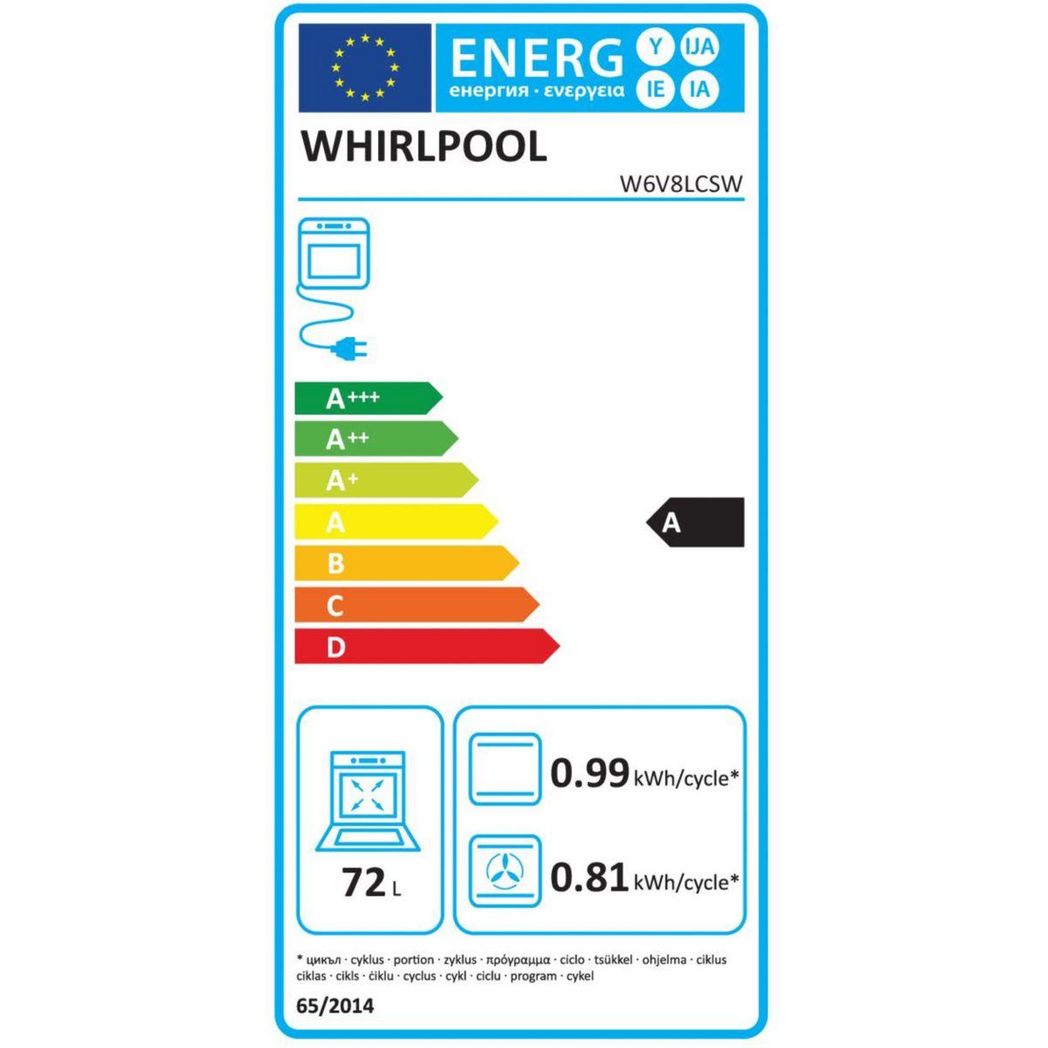 Voir la diapositive 6 : Whirlpool Cuisinière vitrocéramique w6v8lcsw