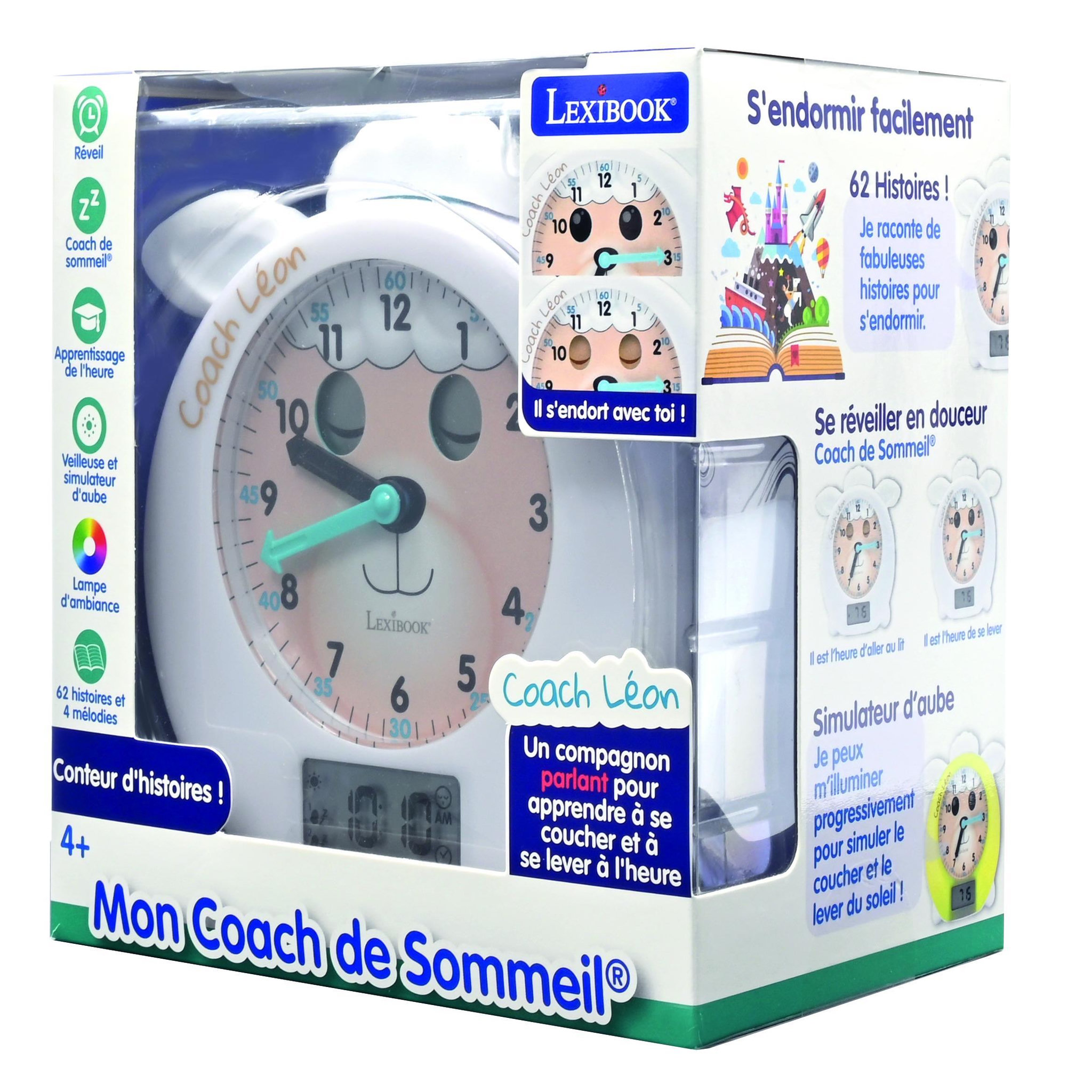 Voir la diapositive 6 : Lexibook LEON mon Réveil Éducatif Coach de Sommeil (Français)