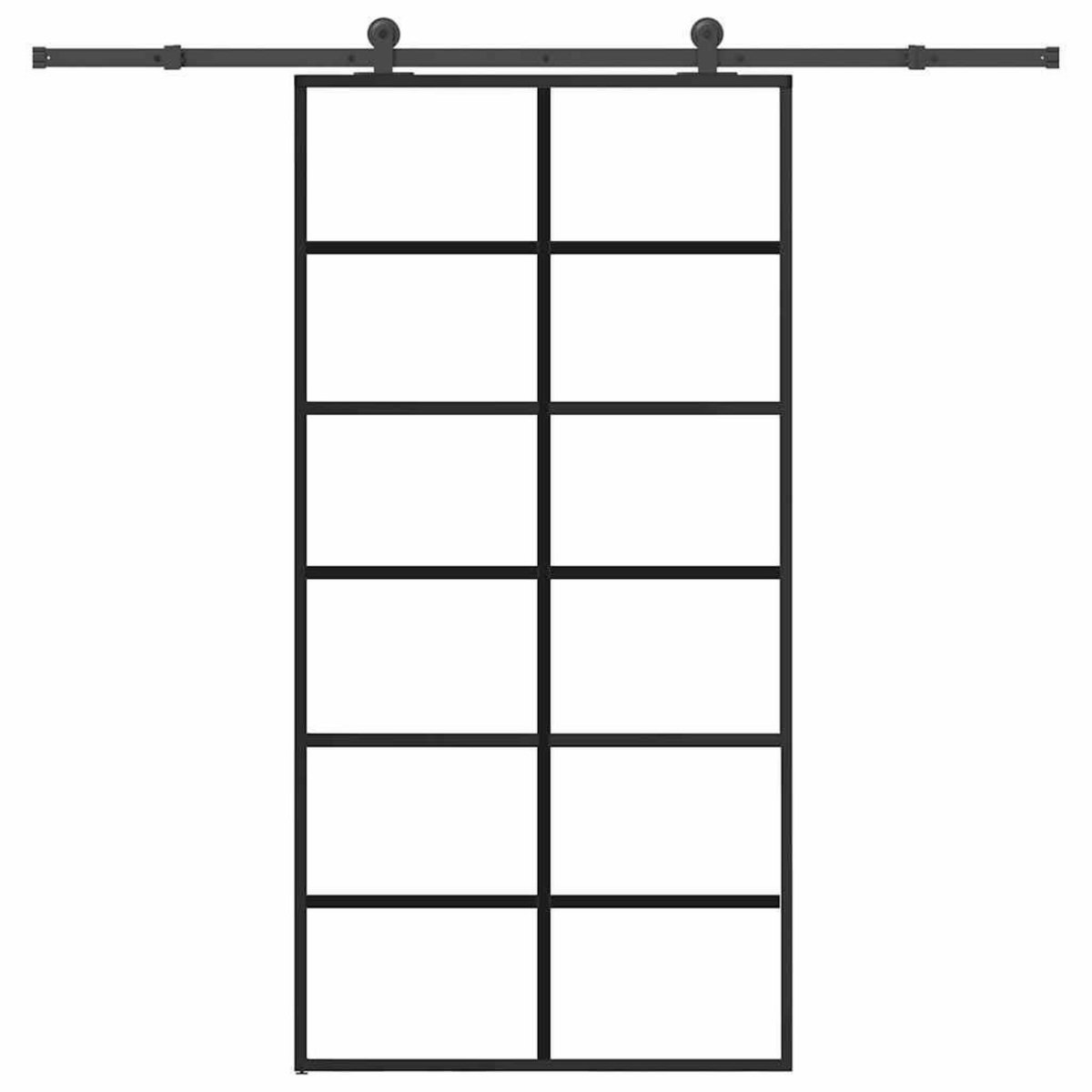 VIDAXL Porte coulissante et quincaillerie ESG verre et aluminium