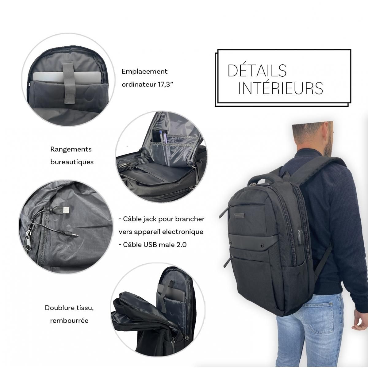 David Jones Sac à dos porte-ordinateur 17.3