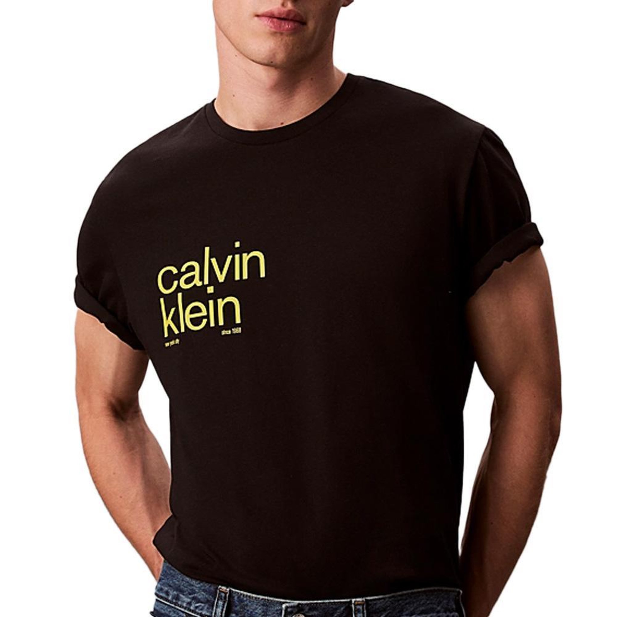CALVIN KLEIN JEANS T-Shirt Noir/Jaune Homme Calvin Klein Jeans LV04RD810G. Coloris disponibles : Noir