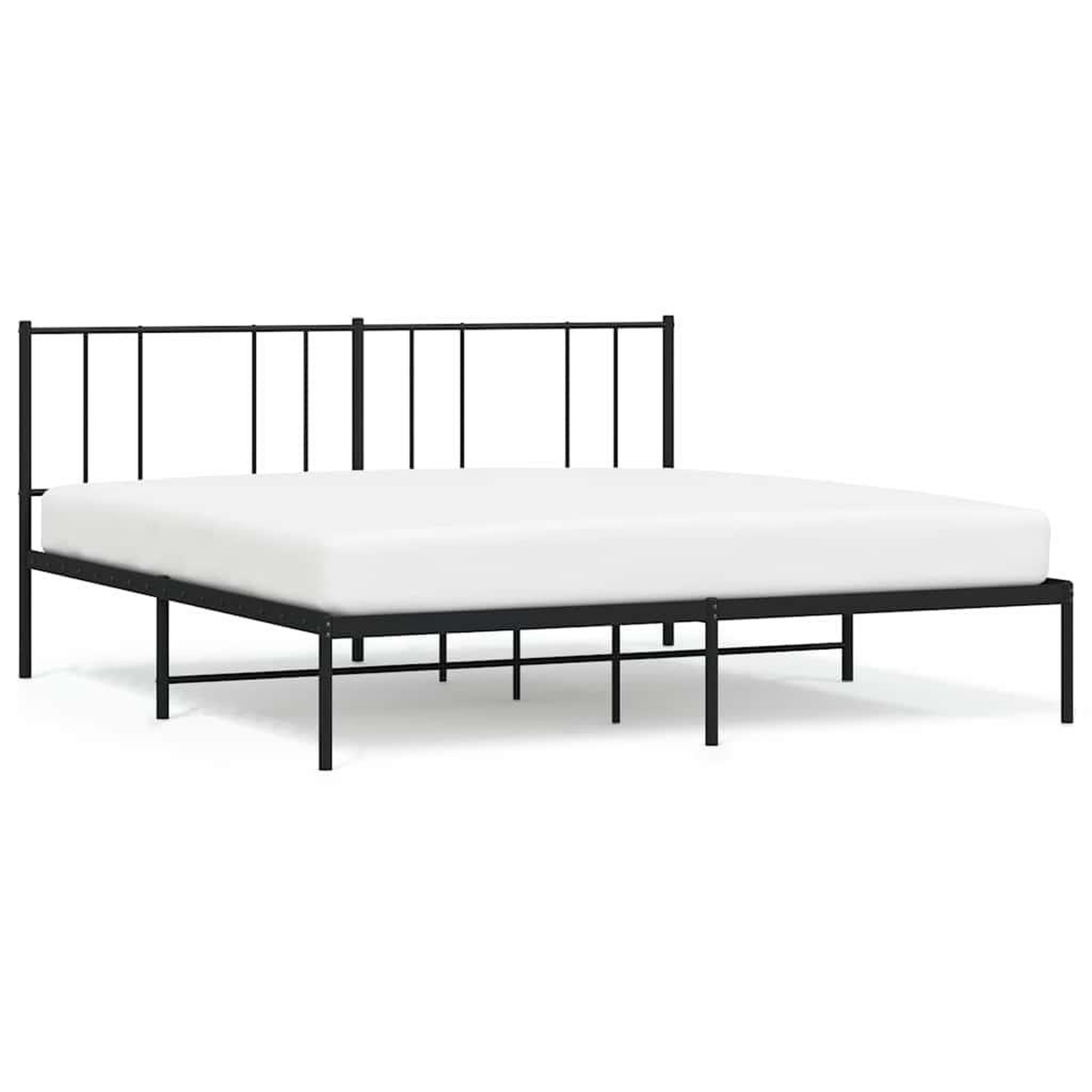 Voir la diapositive 2 : VIDAXL Cadre de lit metal sans matelas avec tete de lit noir 193x203cm