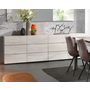 Voir la diapositive 3 : Table de séjour L160cm + buffet 4 portes + vitrine 2 portes ALBA