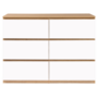 Voir la diapositive 3 : ID MARKET Commode 6 tiroirs TOMI 110 cm bois façon hêtre et blanc