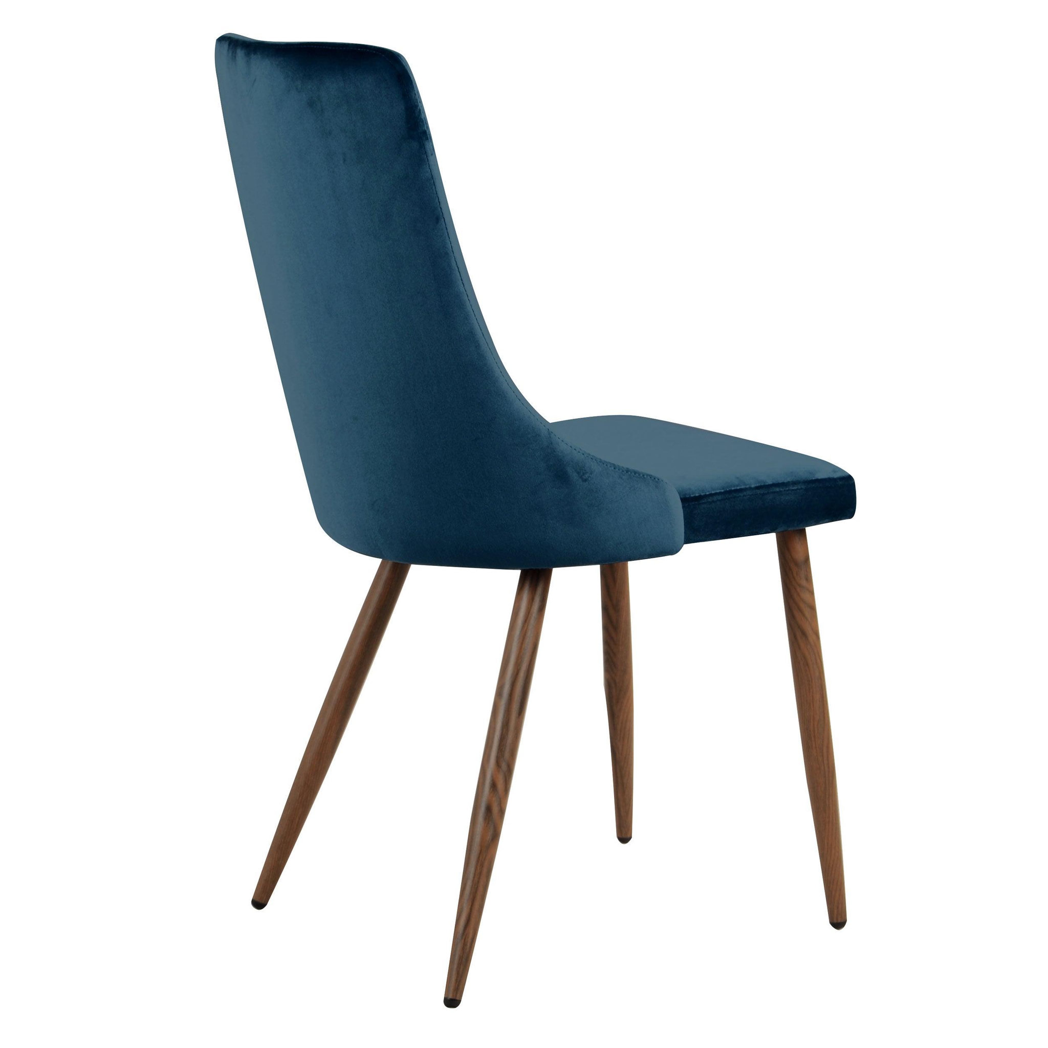 Voir la diapositive 5 : MAISON PAVANE Lot de 2 chaises en velours bleu-vinni