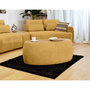 Voir la diapositive 2 : BEST MOBILIER Mahina - table basse ovale - en tissu bouclette et plateau effet bois - 114 cm