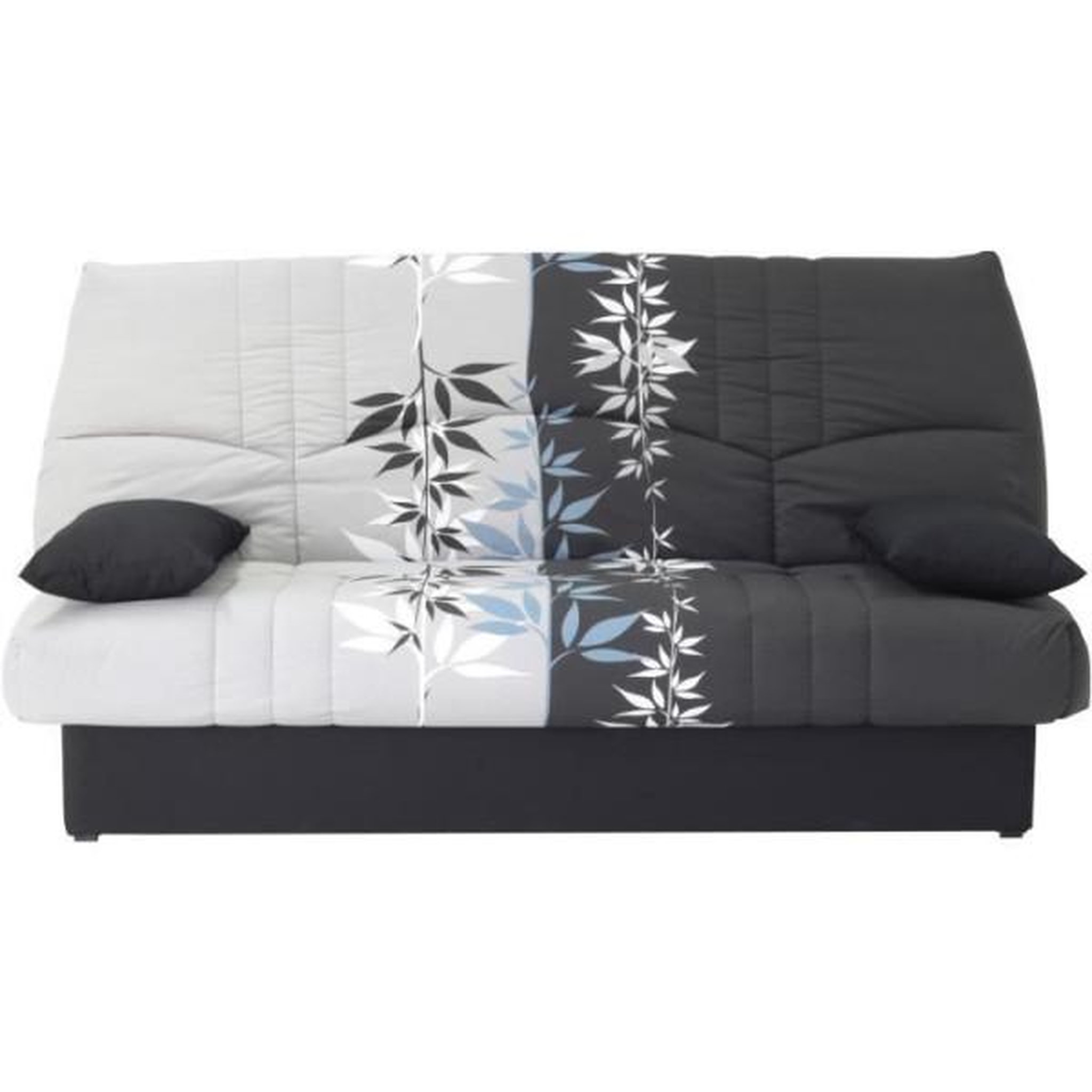 Voir la diapositive 1 : MARKET24 Clic clac 3 places DREAM - Tissu 100% Coton imprimé Ramage - Couchage 125x190 cm - L190 x P92 x H96 cm