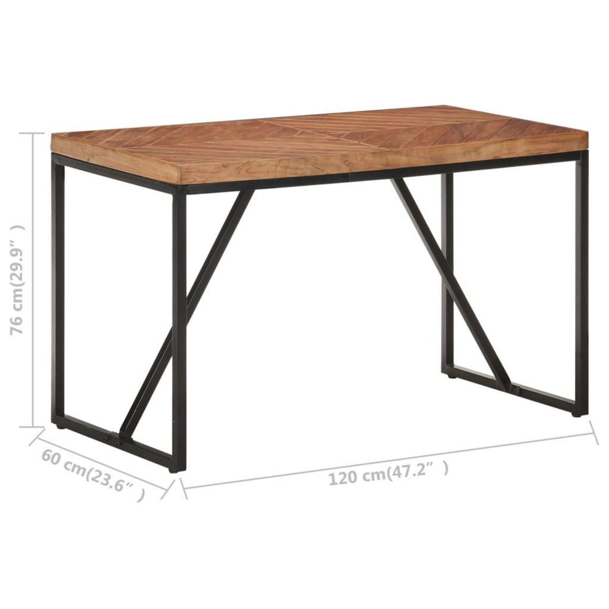 VIDAXL Table a manger 120x60x76 cm Bois massif d'acacia et de manguier