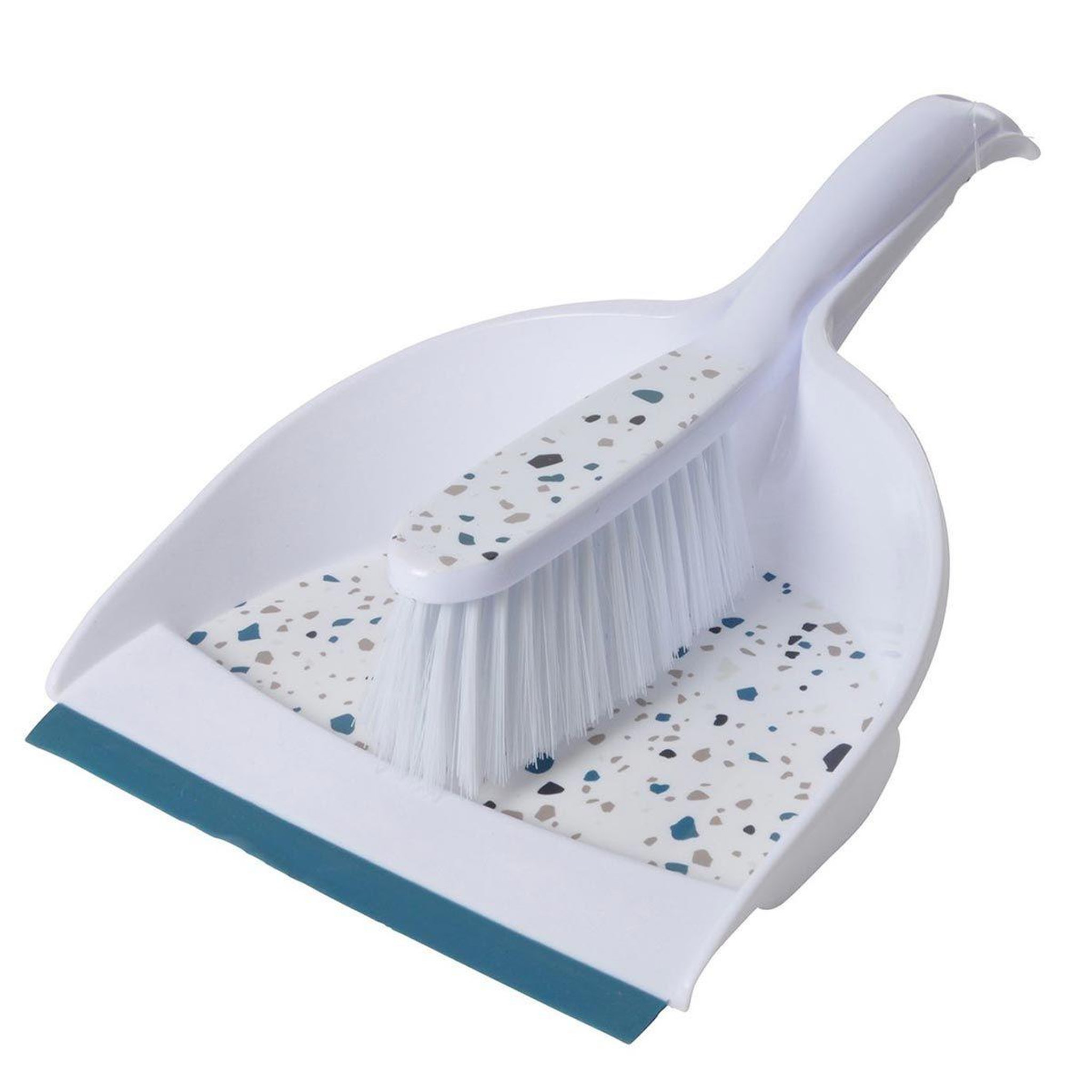 HOMEA Pelle & balayette  terrazzo  blanc & bleu