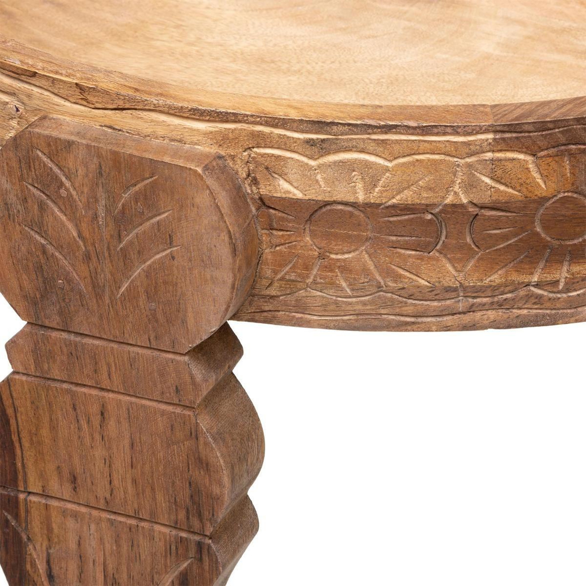 Voir la diapositive 2 : ATMOSPHERA Table d'appoint en bois  gypsy  51cm naturel