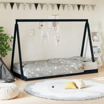 VIDAXL Cadre de lit pour enfants noir 90x190 cm bois de pin massif