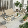 Voir la diapositive 4 : OUTSUNNY Salon de jardin 4 places 4 pièces style yachting
