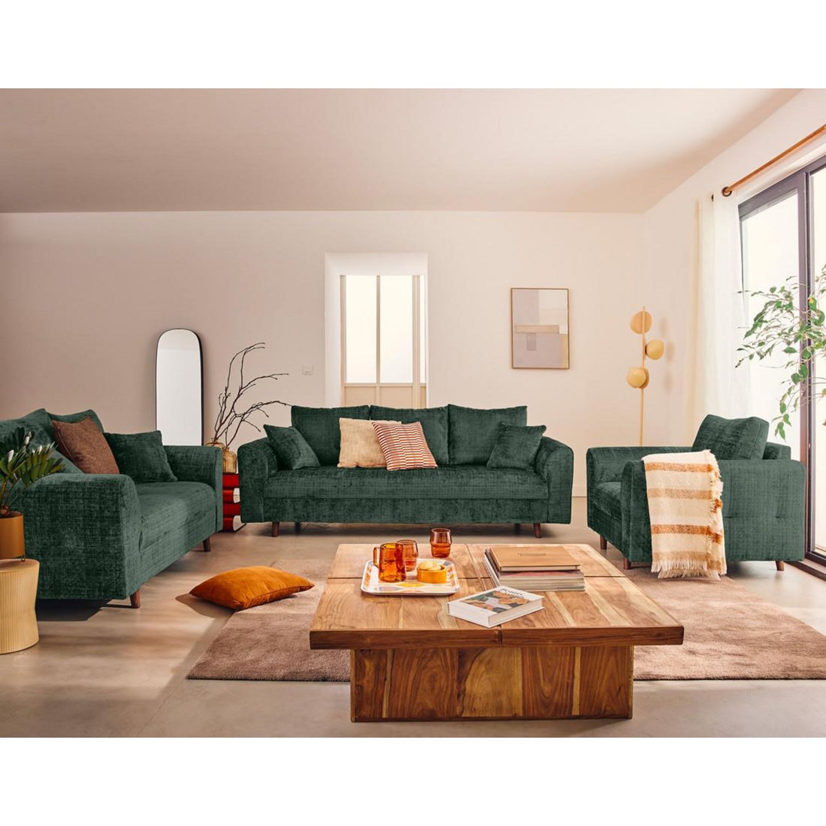 LISA DESIGN Rune - fauteuil en velours texturé