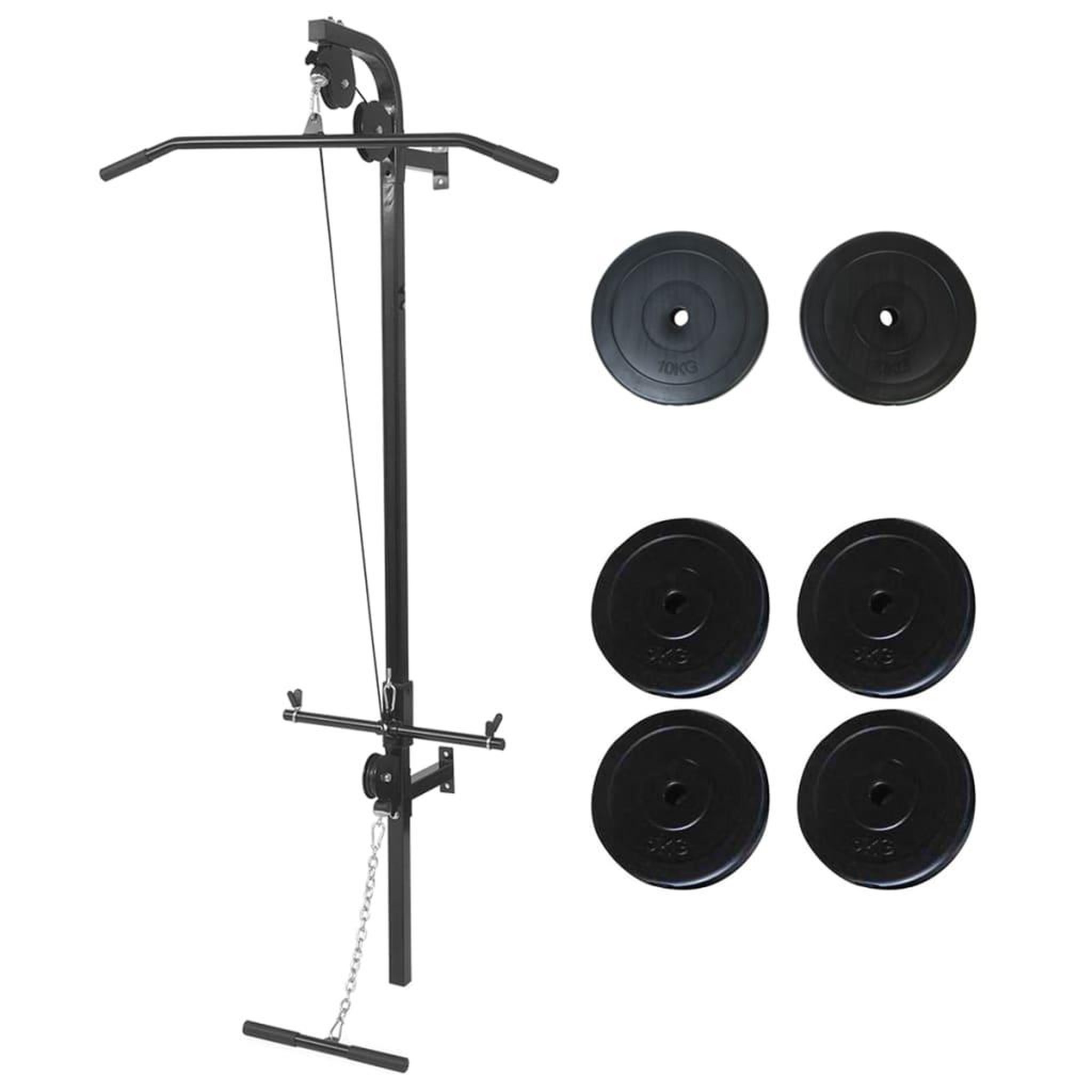 VIDAXL Tour de musculation murale avec plaques de poids 40 kg