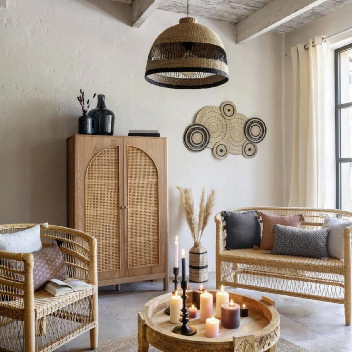 ATMOSPHERA Fauteuil Malawi en Rotin  Malevio  82cm Beige