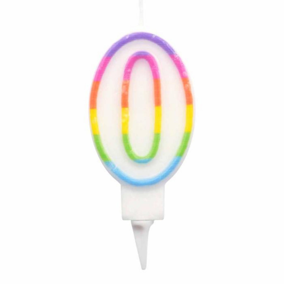 Paris Prix Bougie d'Anniversaire  Chiffre 0  7cm Multicolore