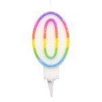 Paris Prix Bougie d'Anniversaire  Chiffre 0  7cm Multicolore