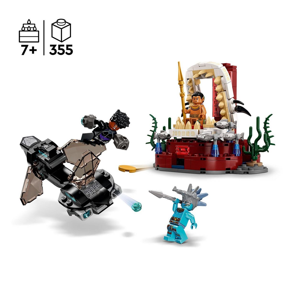 LEGO Marvel 76213 La Salle du Trône du Roi Namor, Jouet Sous-Marin, Figurines Black Panther