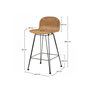 Voir la diapositive 4 : Rendez vous déco Lot de 2 chaises de bar mi-hauteur 63 cm en résine tressée marron-Jigani