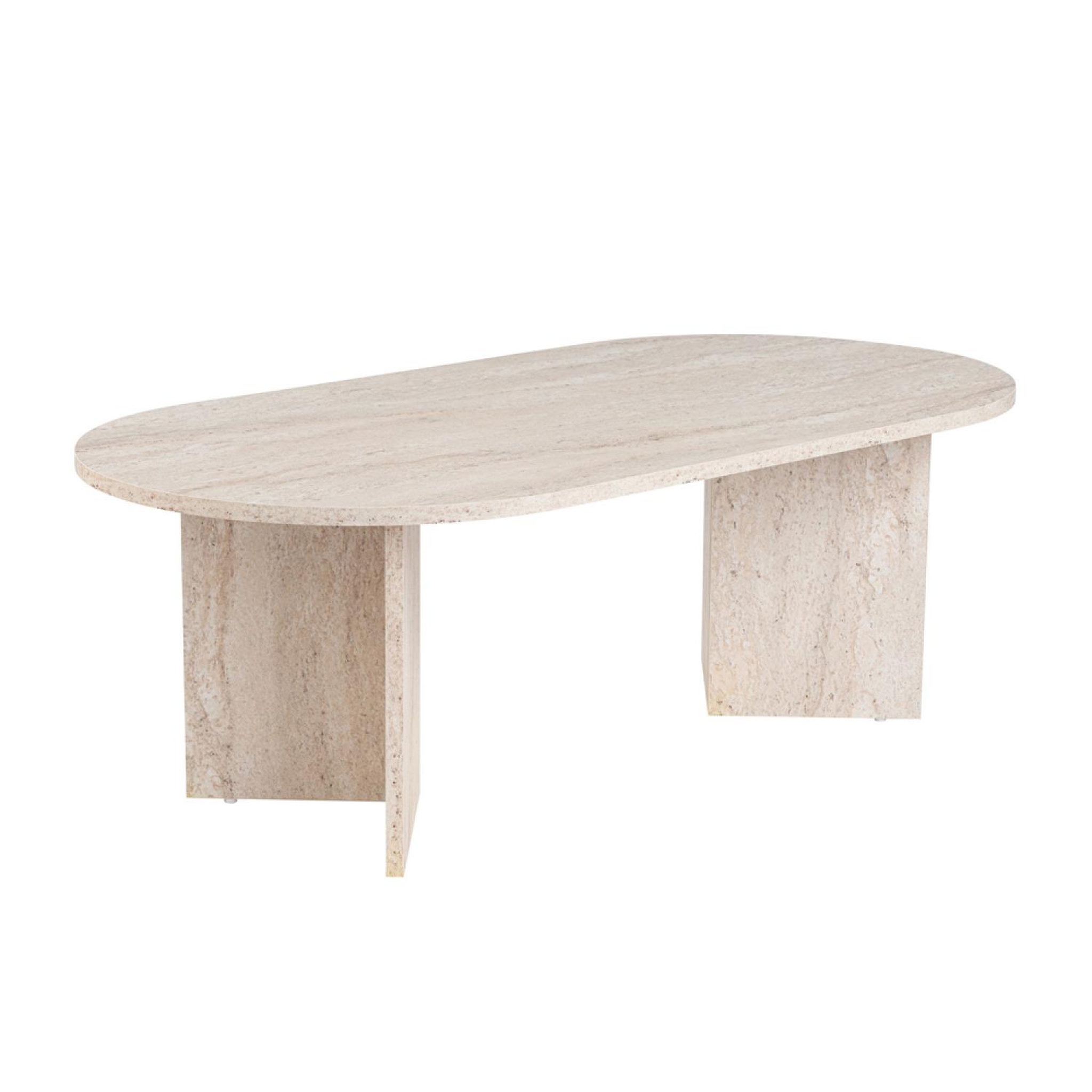CONCEPT USINE Table basse ovale effet travertin 119x60cm lyu