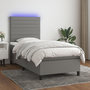 Voir la diapositive 1 : VIDAXL Sommier a lattes de lit avec matelas et LED Gris fonce 80x200cm
