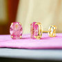 Voir la diapositive 3 : L'ATELIER D'AZUR Boucles d'Oreilles Or 18 Carats 750/000 - Zirconiums Roses
