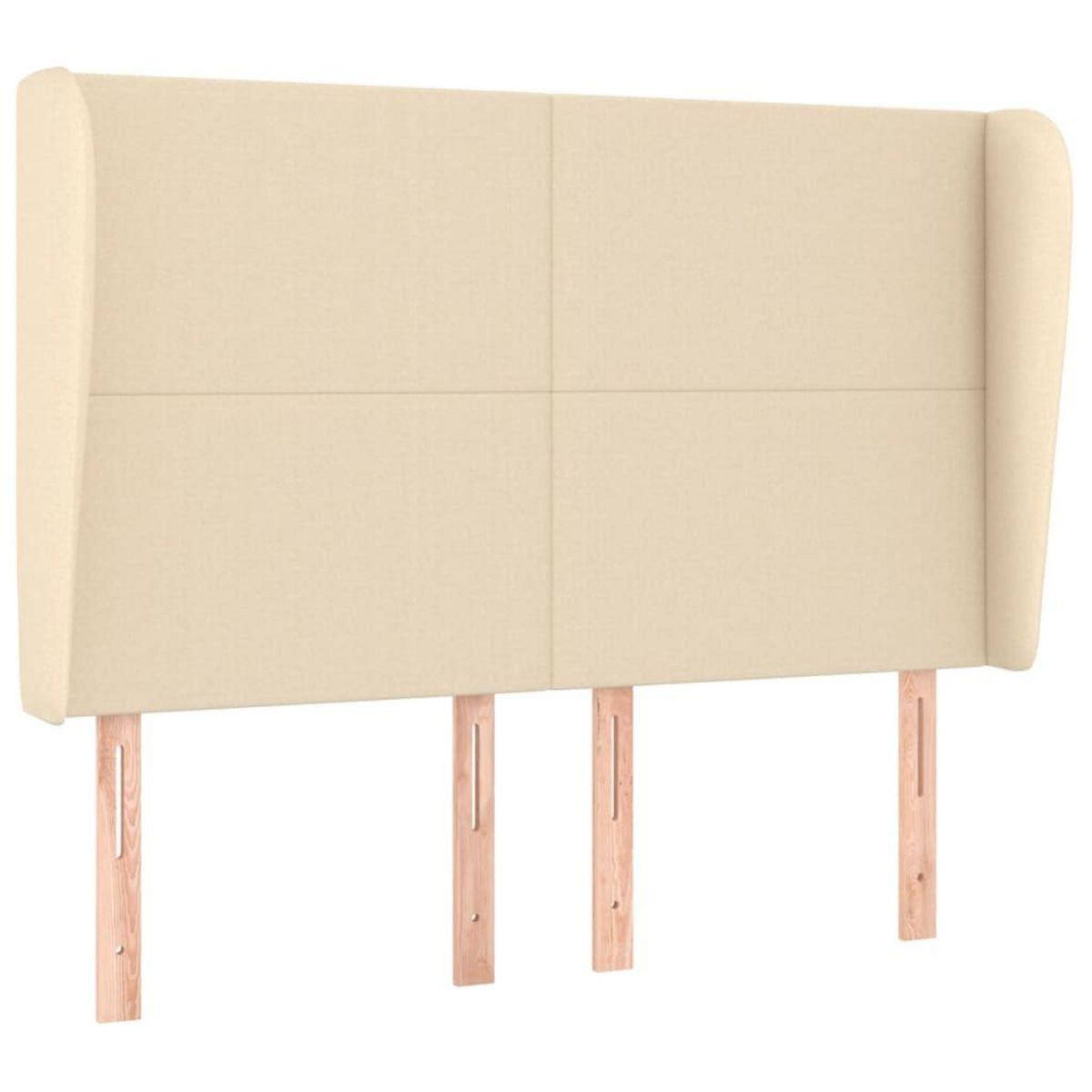 VIDAXL Tete de lit avec oreilles Creme 147x23x118/128 cm Tissu