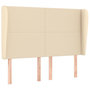 Voir la diapositive 2 : VIDAXL Tete de lit avec oreilles Creme 147x23x118/128 cm Tissu