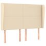 Voir la diapositive 2 : VIDAXL Tete de lit avec oreilles Creme 147x23x118/128 cm Tissu