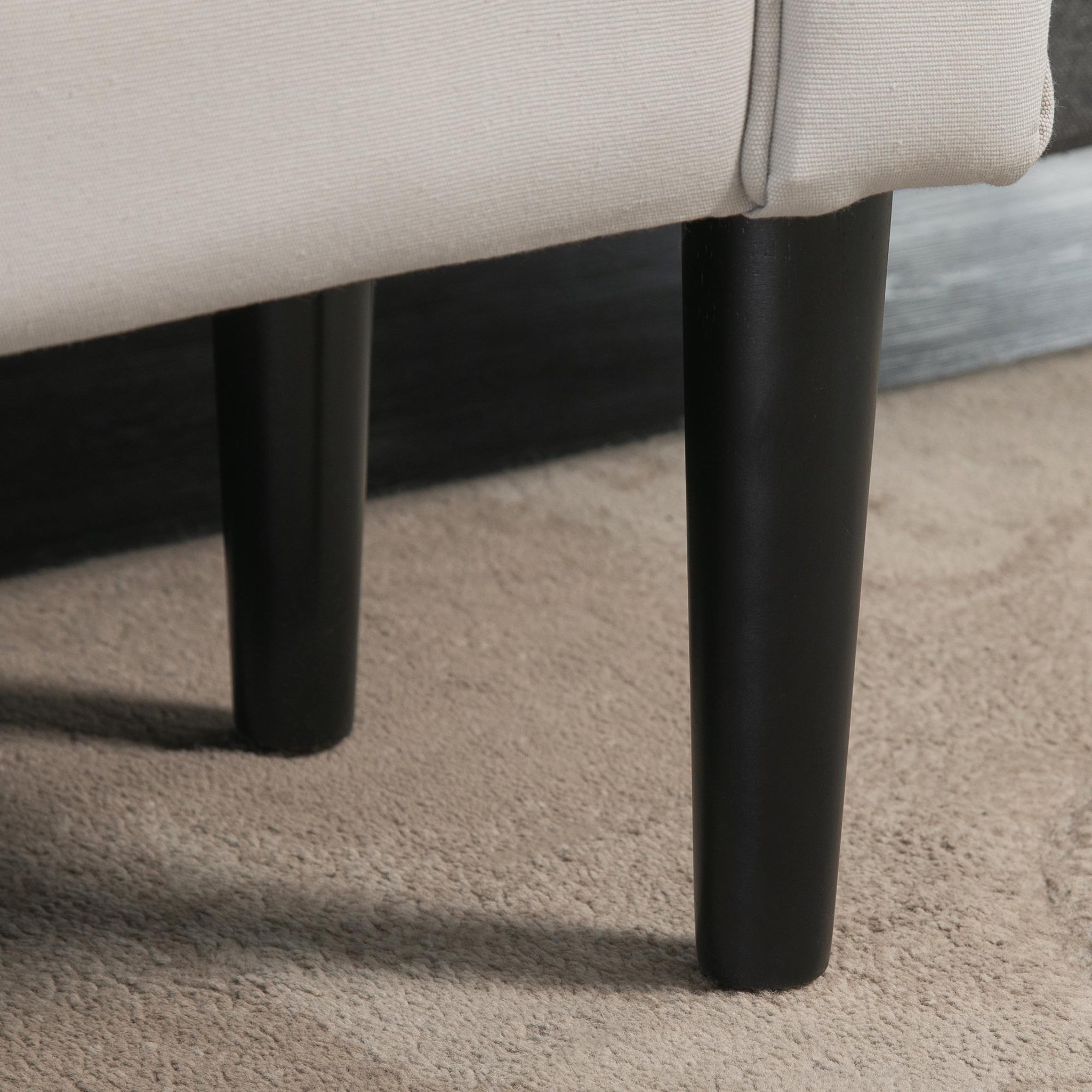 Voir la diapositive 4 : HOMCOM Banc banquette design contemporain accoudoirs courbés grand confort 102L x 31l x 51H cm gris clair
