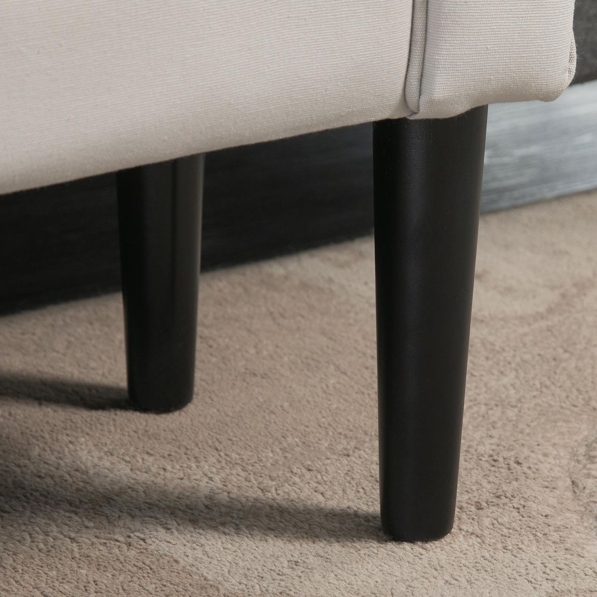 HOMCOM Banc banquette design contemporain accoudoirs courbés grand confort 102L x 31l x 51H cm gris clair