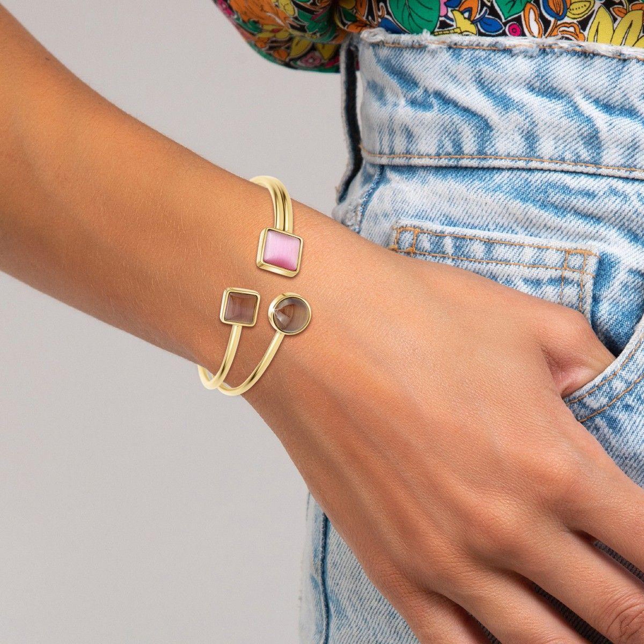 Voir la diapositive 2 : SC BOHEME Bracelet par SC Bohème orné de pierres oeil de chat