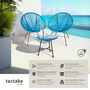 Voir la diapositive 2 : tectake Ensemble de 2 chaises de jardin avec table design rétro dans le style Acapulco bleu