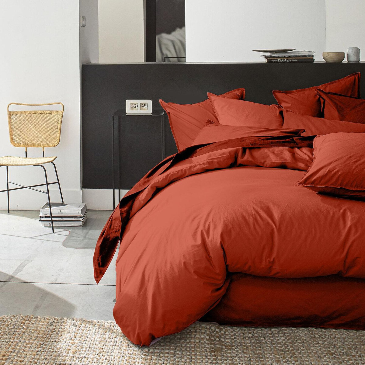 BATON ROUGE Housse de couette 100% percale de coton lavé 80fils/cm2