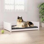 VIDAXL Lit pour chien Blanc 95,5x65,5x28 cm Bois de pin solide