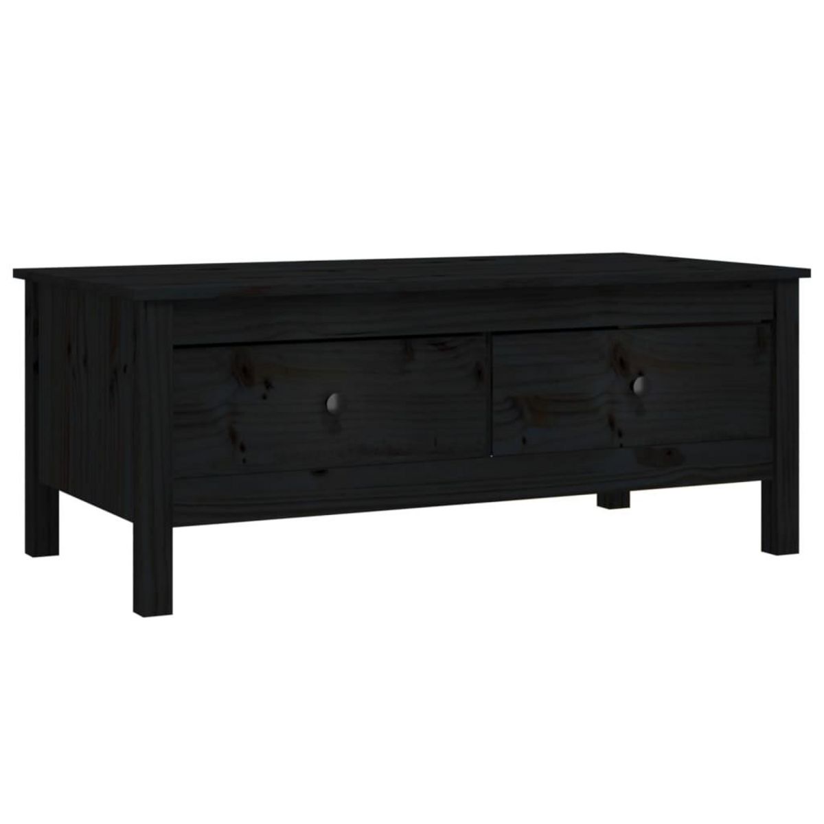VIDAXL Table basse Noir 100x50x40 cm Bois massif de pin