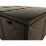 Voir la diapositive 6 : BEST MOBILIER Tao - salon de jardin encastrable 10 places - résine tressée marron - coussins taupe - plateau en verre + housse de protection
