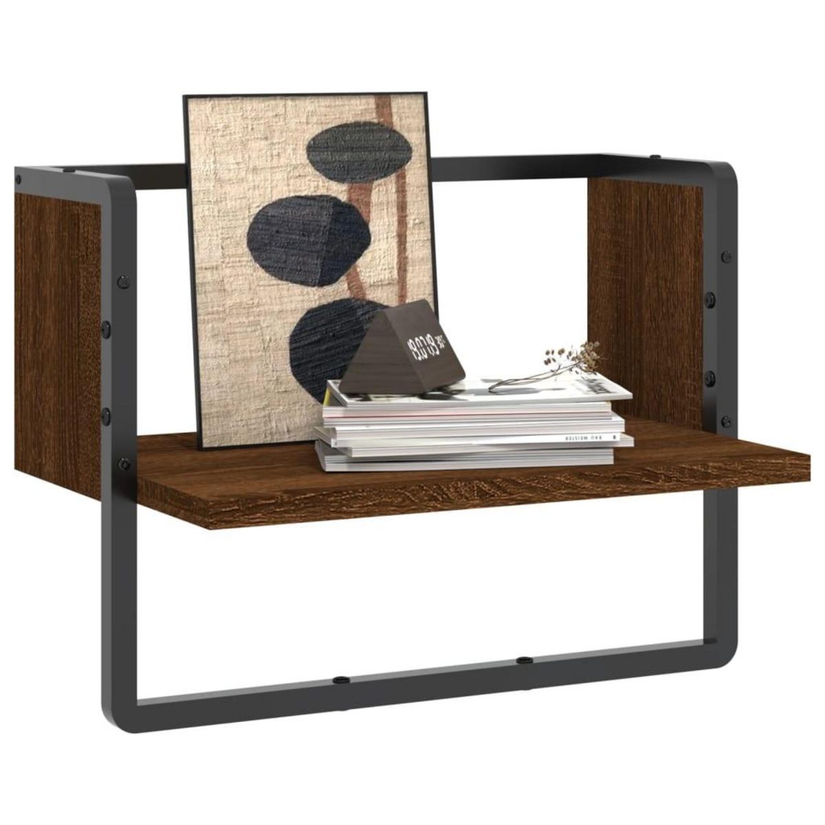VIDAXL Etagere murale avec barre chene marron 40x25x30 cm