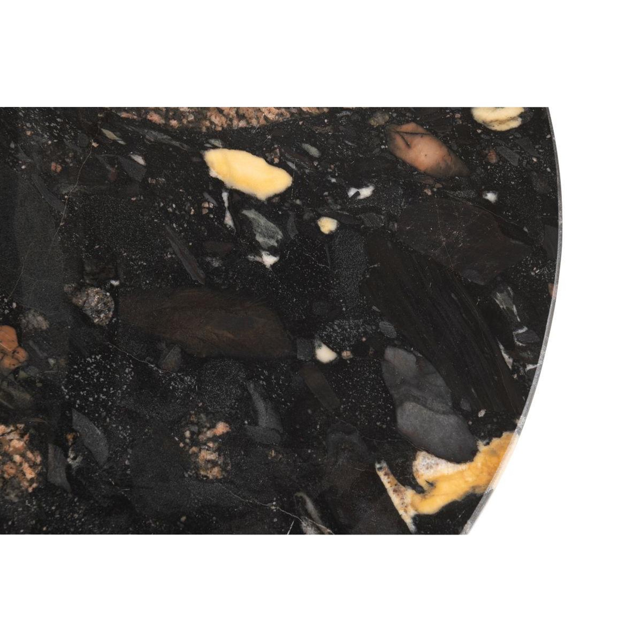 Voir la diapositive 4 : J-LINE Table d'appoint en marbre  mathilde  50cm noir & pêche