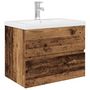 Voir la diapositive 2 : VIDAXL Meuble lavabo avec bassin et robinet integres vieux bois